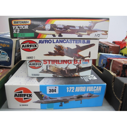 304 - Four 1:72nd Scale Plastic Model Aircraft Kits, to include Airfix #906002 Stirling B.1/111, #08002-0 ... 