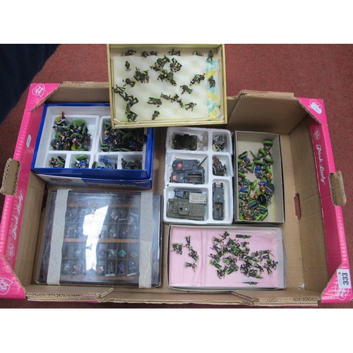 333 - A Collection of Plastic/White Metal Hand Painted Military and War Gaming Model Figures and Vehicles:... 