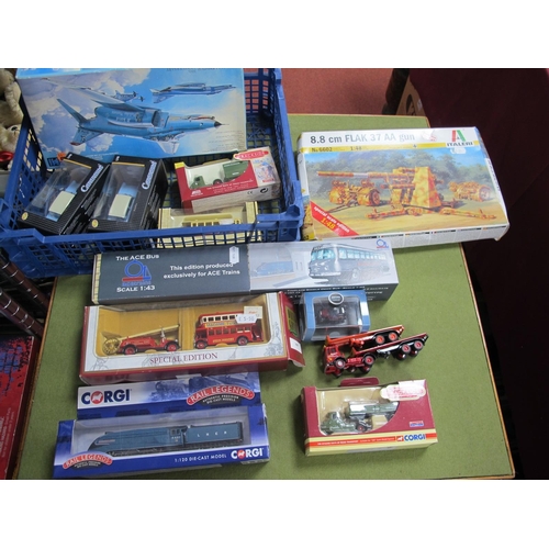 357 - A Mixed Collection of Diecast, Tinplate Model Vehicles and Plastic Kits, to include KOVAP/Ace trains... 