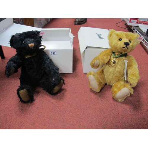 392 - Two Modern Collectable Steiff Teddy Bears, comprising of 'Danbury Mint', The 2012 Steiff Bear, gold ... 