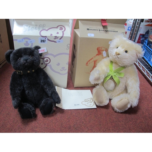 397 - Two Modern Collectable Steiff Teddy Bears, comprising of #662546 Jack - The Rare Black Alpaca Bear, ... 