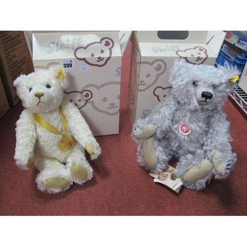 399 - Two Modern Steiff Teddy Bears, comprising of #65470, Millennium bear, blonde mohair, approximately 3... 