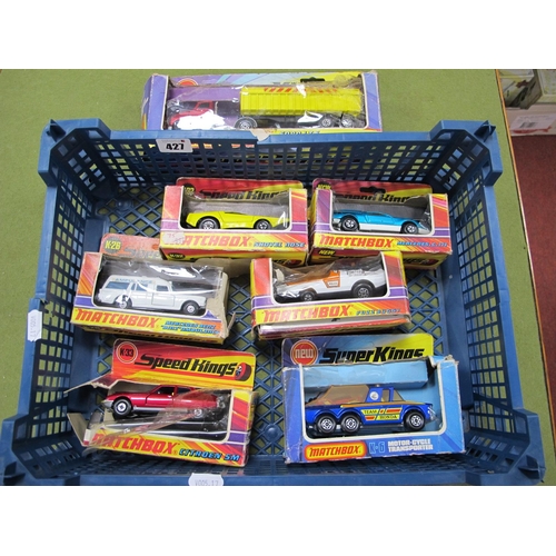 427 - Seven Boxed Matchbox Superkings/Speedkings Diecast Model Vehicles, comprising of K-18 Ford LTS artic... 