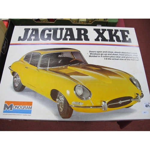 471 - A Monogram 1/18th Scale #2601 Jaguar XKE Plastic Model Kit, buyer to assure themselves for completen... 