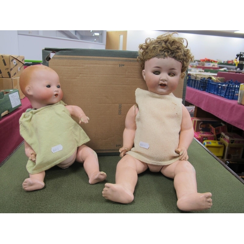 564 - Two Bisque Headed Composite Body Dolls by Armand Marseille (Germany), model No. 996 A.7M, sleeping e... 