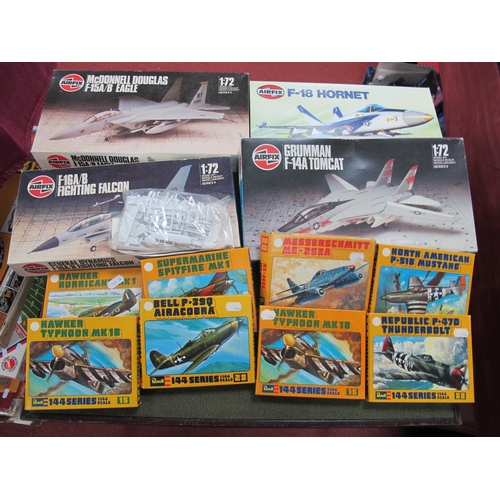 581 - Thirteen Plastic Model Aircraft Kits by Airfix, Revell, to inclyde 1:72 #05015 McDonnell Douglas F-1... 