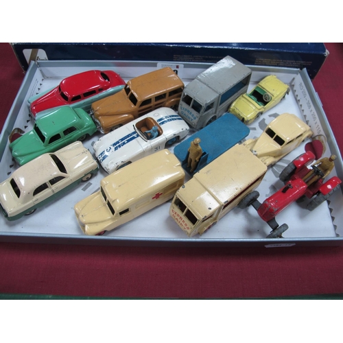 589 - Twelve Dinky Toys Diecast Model Vehicles, to include #171 Hudson Sedan turquoise lower body, red upp... 