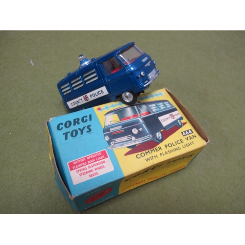 687 - A Boxed Corgi Toys #464 Commer Police Van, with flashing light, chipping/rubbing to paint work, prod... 