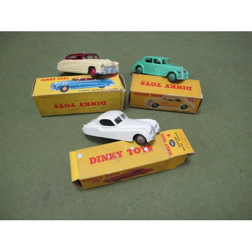 688 - Three Boxed Dinky Toys Diecast Model Vehicles, comprising of #171 Hudson Commodore Sedan, #158 Riley... 