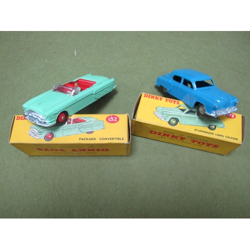 689 - Two Boxed Dinky Diecast Model Cars, comprising of #172 Studebaker Land Cruiser, #132 Packard Convert... 