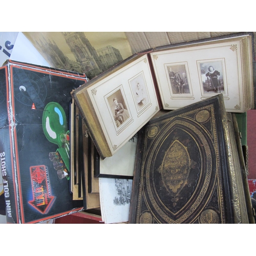 1001 - A XIX Century Family Bible, early XX Century photograph album, prints, etc:- One Box