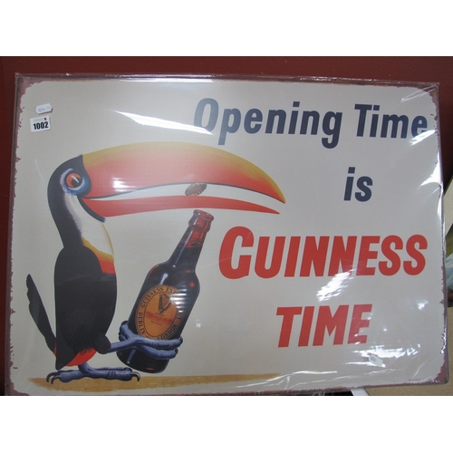 1002 - Advertising - 'Guinness Opening Time is Guinness Time' Metal Wall Sign, 50 x 70cm.