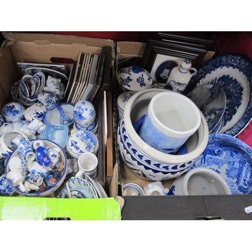 1024 - Delft Tiles, plaques, ornaments, Danish miniature plaques, Whittard blue and white storage jars, etc... 