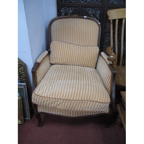 1518 - A French Style Armchair, with upholstered back arms, seat on cabriole legs