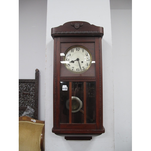 1525A - 1920's Regulator Wall Clock, with eight day movement.