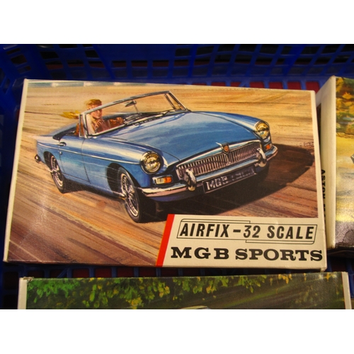 419 - Four Airfix 33 Scale Plastic Model Kits, comprising of GB Sports, Mercedes 280 SL, Ford Escort, Asto... 