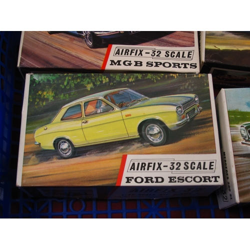 419 - Four Airfix 33 Scale Plastic Model Kits, comprising of GB Sports, Mercedes 280 SL, Ford Escort, Asto... 