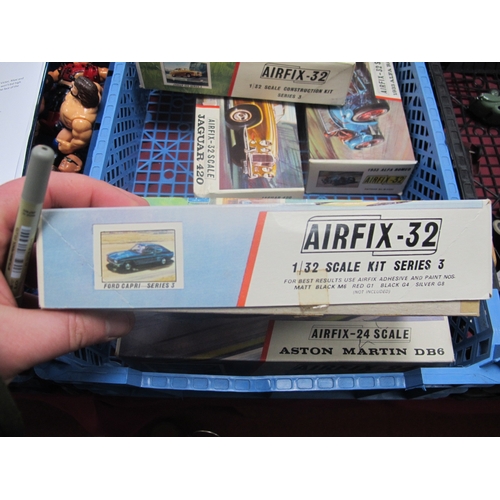 413 - Five Airfix 32 and 24 Scale Plastic Model Kits, comprising of Austin Maxi (53), 1933 Alfa Romeo (52)... 