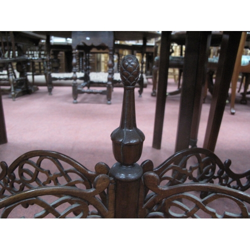 1582 - A Chippendale Style Mahogany Silver Table, with a pierced gallery on square supports, united by pier... 