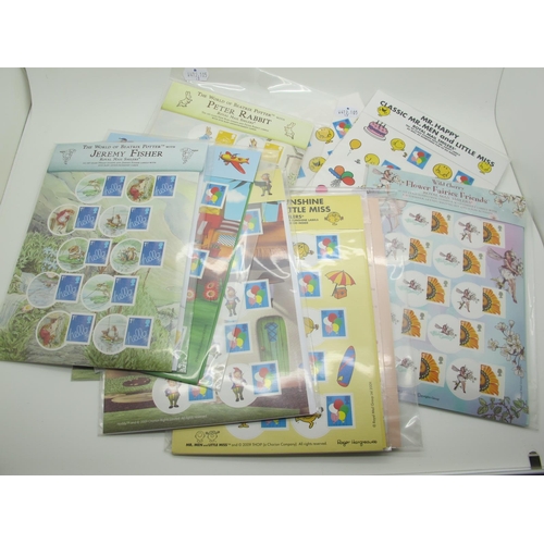 195 - A Selection of GB 'Smiler Sheets', 8 x 1/2 sheets in sealed packs, plus 5 x full sheets, high catalo... 