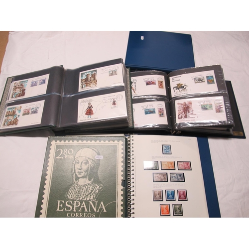 68 - Spain Stamp Collection, housed in three albums, mint and used from 1950 to modern, includes some hig... 