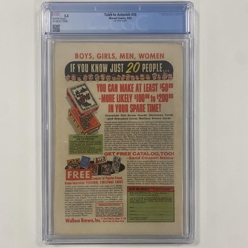 338 - Tales to Astonish #35 CGC 5.5 Comic. 1962 ,Origin and 2nd appearance of Ant-man. 1st appearance of A... 