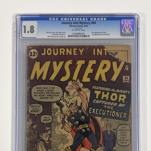 340 - Journey Into Mystery #84 Vol 1. CGC 1.8 Slabbed Comic. 1962 Cent copy, 2nd appearance of Thor. 1st A... 