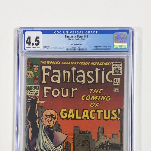 341 - Fantastic Four #48 CGC 4.5 Slabbed Comic. 1966 Pence Copy, 1st appearance of Silver Surfer and Galac... 