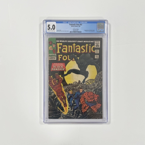 342 - Fantastic Four #52 Vol 1 CGC 5.0 Slabbed Comic. 1966 Pence Copy, 1st appearance of Black Panther (T'... 