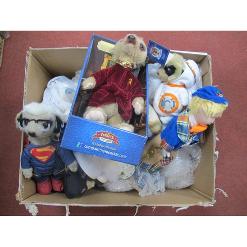 484 - Large Box of Soft Toys, including Meerkat, etc.