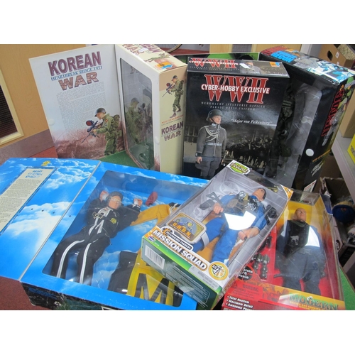 487 - Six Boxed Action Figures, to include Major Von Falkenberg, Scout Sniper 'Sam', G.I Joe Army Golden K... 