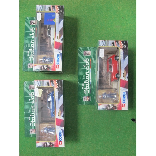 677 - Three Corgi Diecast Model Mini Sets all #04441 'The Italian Job' Editions, with driver figures and g... 