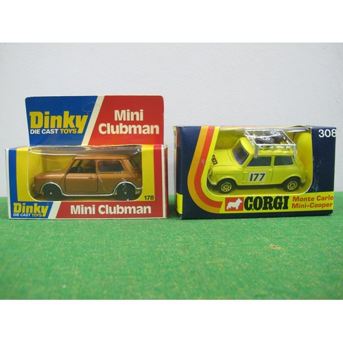 681 - Two Boxed Diecast Model Mini's, comprising of Corgi #308 Monte Carlo Mini cooper, Dinky Toys #178 Mi... 