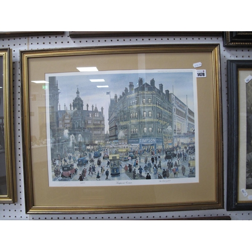 1478 - George Cunningham (Sheffield Artist) 'Timpson's Corner' limited edition colour print of 250, signed ... 