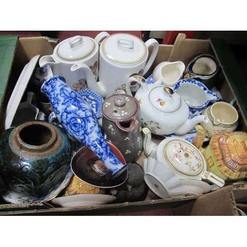 1033 - Susie Cooper - tea pot coffee pot, studio pottery, jar, etc, cottage ware:- One Box.