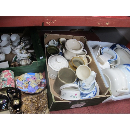 1050 - Chamber Pots, jugs, table china, etc:- Three Boxes.