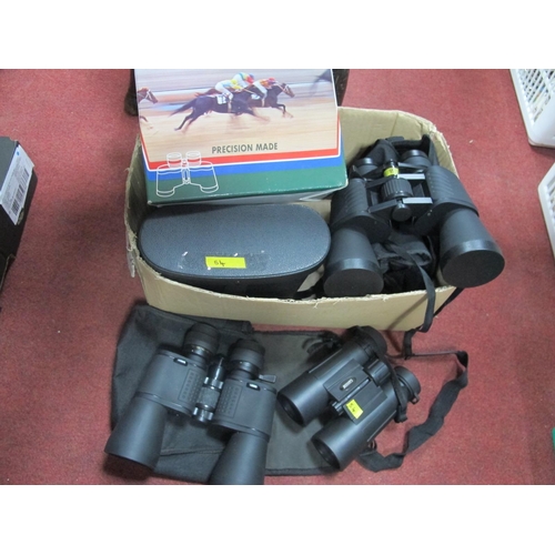 1070 - Binoculars - Vega II 10 x 50, Sakura 10- 70 x 70 (2), Pilot 8 x 40 and Waterproof 10 x 42. (5)