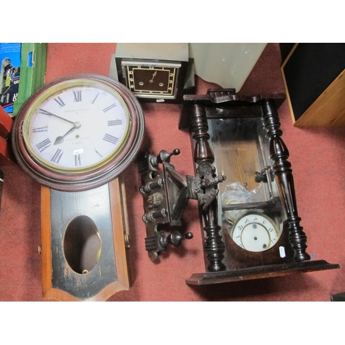 1132 - A XIX Century Vienna Wall Clock Case; together with one other wall clock, with fusee movement.