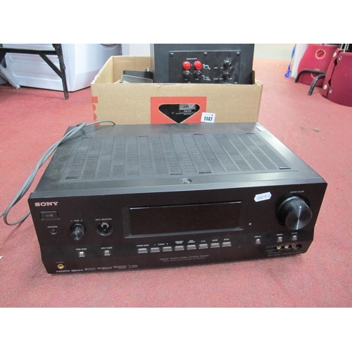 1147 - A Sony STR-DH800 Surround Sound Receiver, and Jamo Sub 200 Sub woofer, with Jamo 5.1 surround speake... 