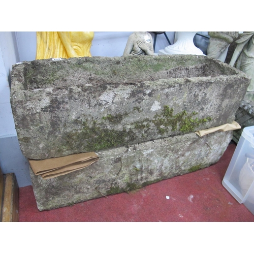 1152 - A Pair of Concrete Rectangular Planters, 85cm wide.