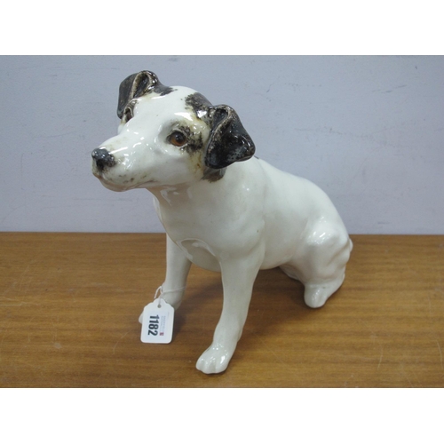 1182 - F. Winstanley Pottery Figure of a Jack Russell, 27cm high.