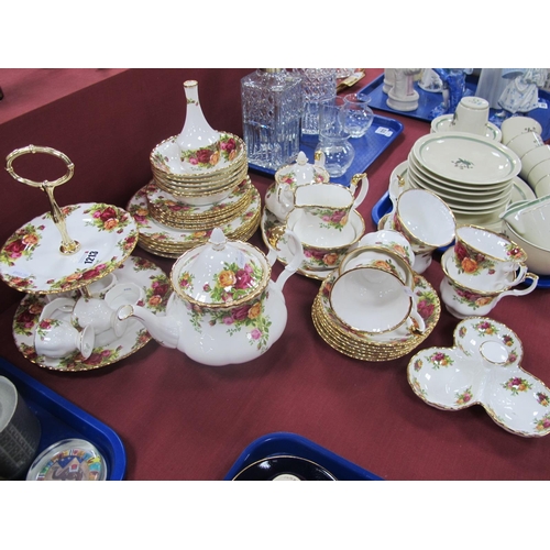 1213 - Royal Albert 'Old Country Roses' First Quality Table China, of thirty five pieces, including teapot,... 