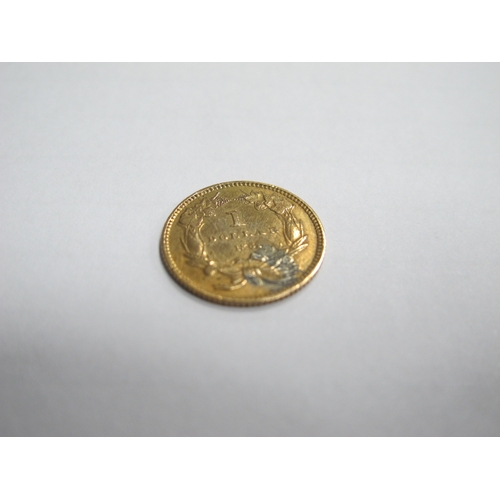 1307 - Gold One Dollar Coin, 1.67grams, 15mm dia, reeded edge minted in Philadelphia, designer James B Long... 