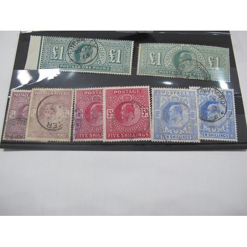 296 - A Small Selection of KEDVII High Values 2/6d to £1, fine used.