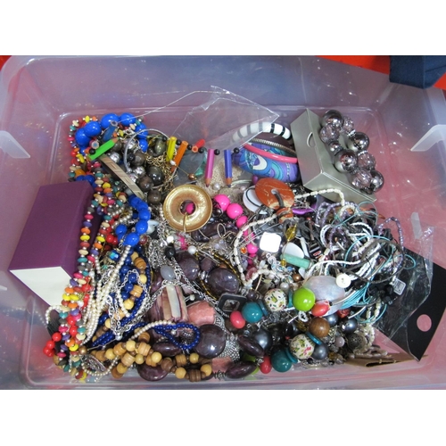 1047 - A Mixed Lot of Assorted Costume Jewellery, including beads, bangles, etc :- One Box