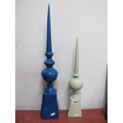 1049 - Two Modern Obelisk Type Ornaments, 45.5cm and 61cm high (2)