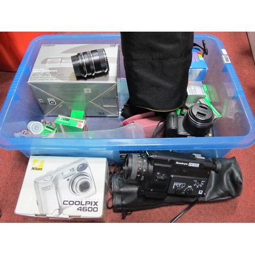 1063 - Lumix FZ100 Camera. Olympus XA, E620 Digital Sankyo EM-30XL, tripod, Olympus field glasses, carry ca... 