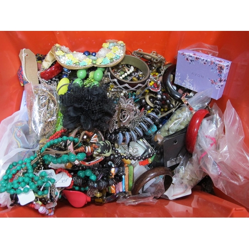 1064 - A Mixed Lot of Assorted Costume Jewellery, including beads, bangles, etc :- One Box