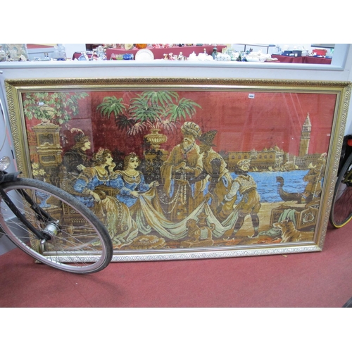 1498 - A Venetian Scene Tapestry, in gilt frame, overall 108 x 185cm.