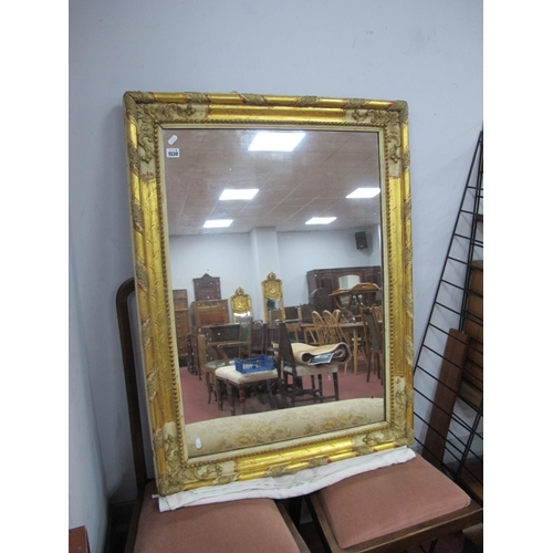 1530 - A XX Century Gilt Gesso Rectangular Shaped Wall Mirror, with foliage and beadwork decoration, 104cm ... 